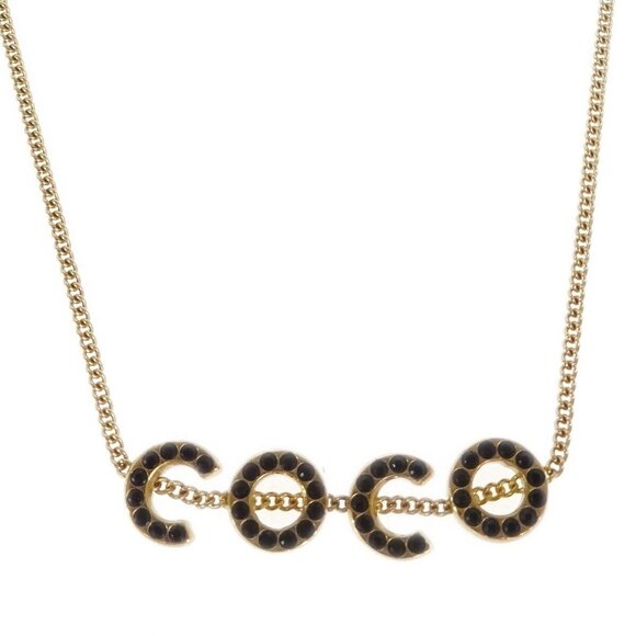 Chanel COCO Pendant Necklace Rhinestone Gold 01A 143671 - Picture 1 of 4